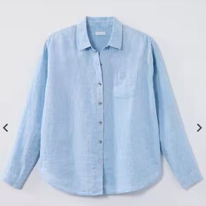 J. Jill Blue Love Linen Button Front  Essential Shirt, Size M, NWT